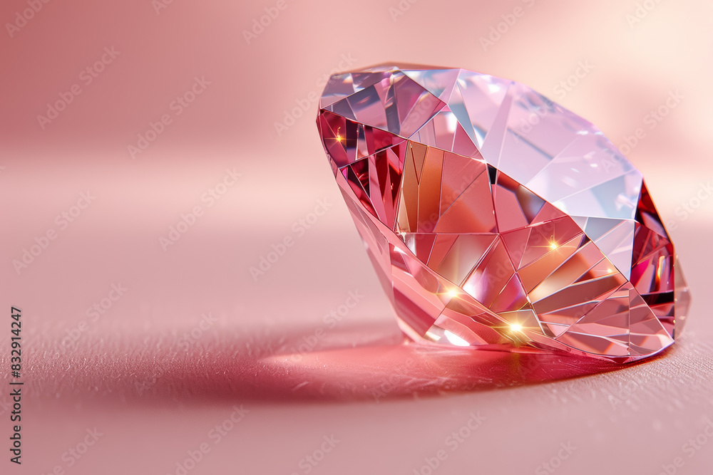 Zircon on a pastel peach background. Concept of clarity and vision. Generative Ai. Zircon on a pastel peach background. Concept of clarity and vision. Generative Ai.