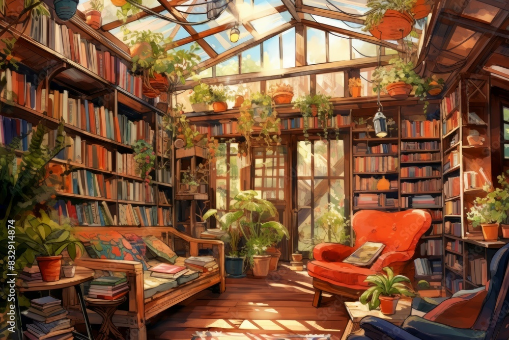 Fototapeta premium Summer reading - Generative AI