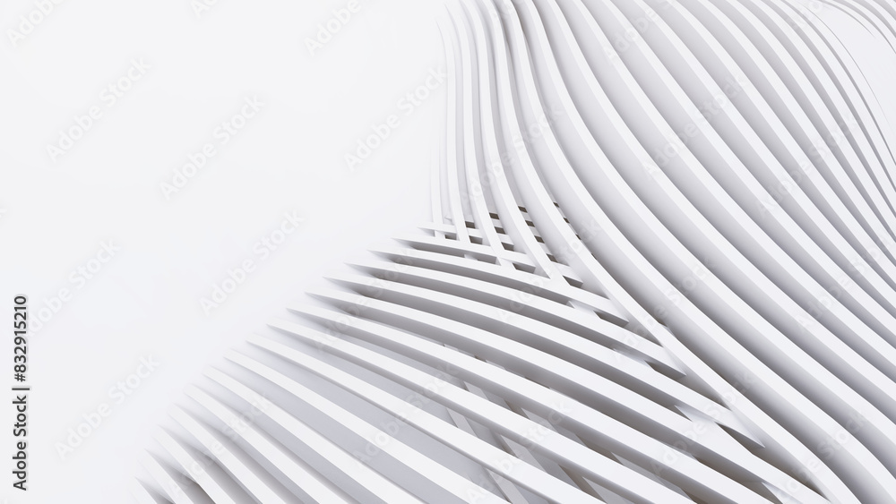 Abstract Curved Shapes. White Circular Background. Abstract Curved Shapes. White Circular Background.