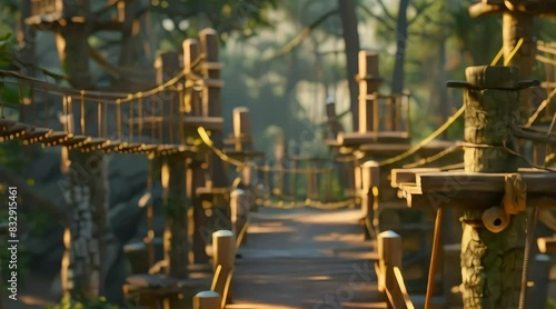 view of Treetop Adventure Park. 4k  video photo