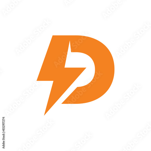 Free Download Letter D With Thunderbolt 002 - GFXLoad