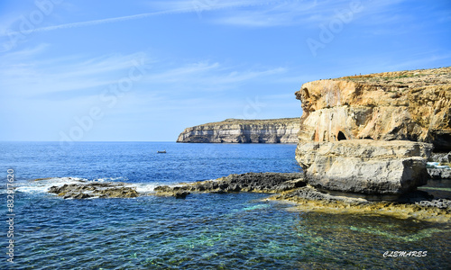 some cliffs ot the island of malta in the mediterranean sea photo