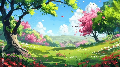 Serene atmosphere prevails in this picturesque green landscape view