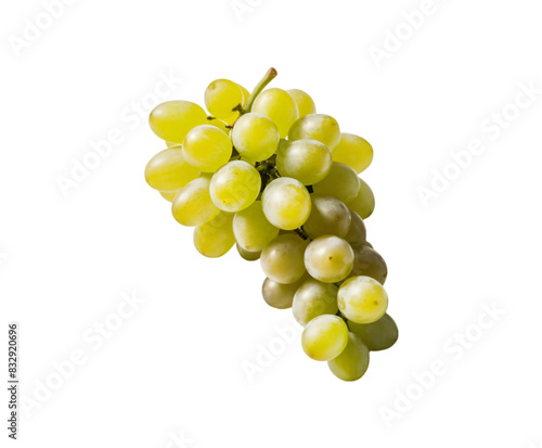 Bunch of green grapes with leaves isolated on transparent background Ai generative.