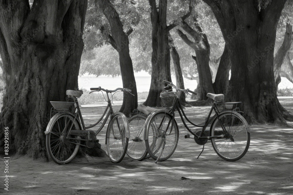 Obraz premium Vintage bicycles - Generative AI