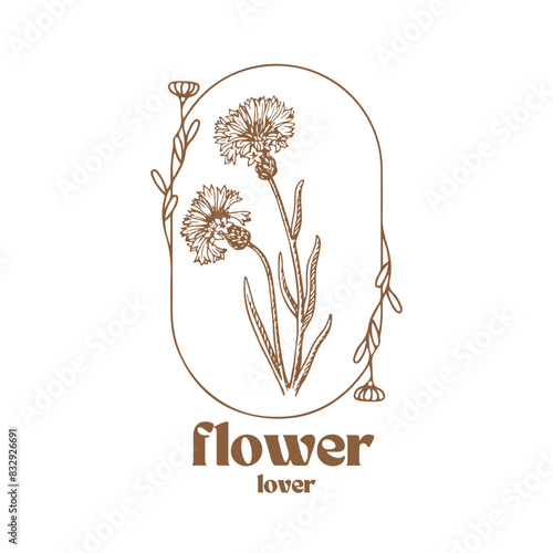 botanical logo design for graphic designer or flower store identity