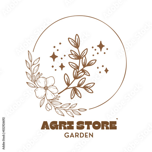 botanical logo design for graphic designer or flower store identity