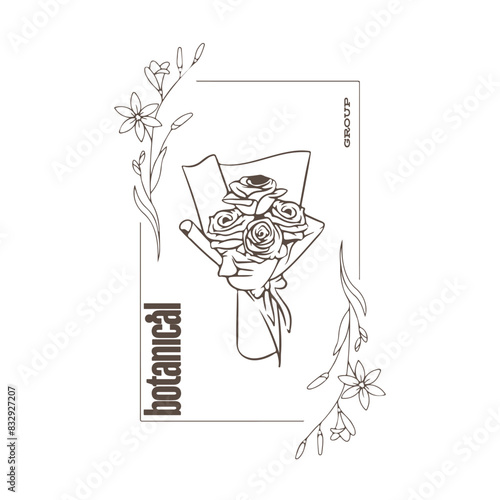 botanical logo design for graphic designer or flower store identity