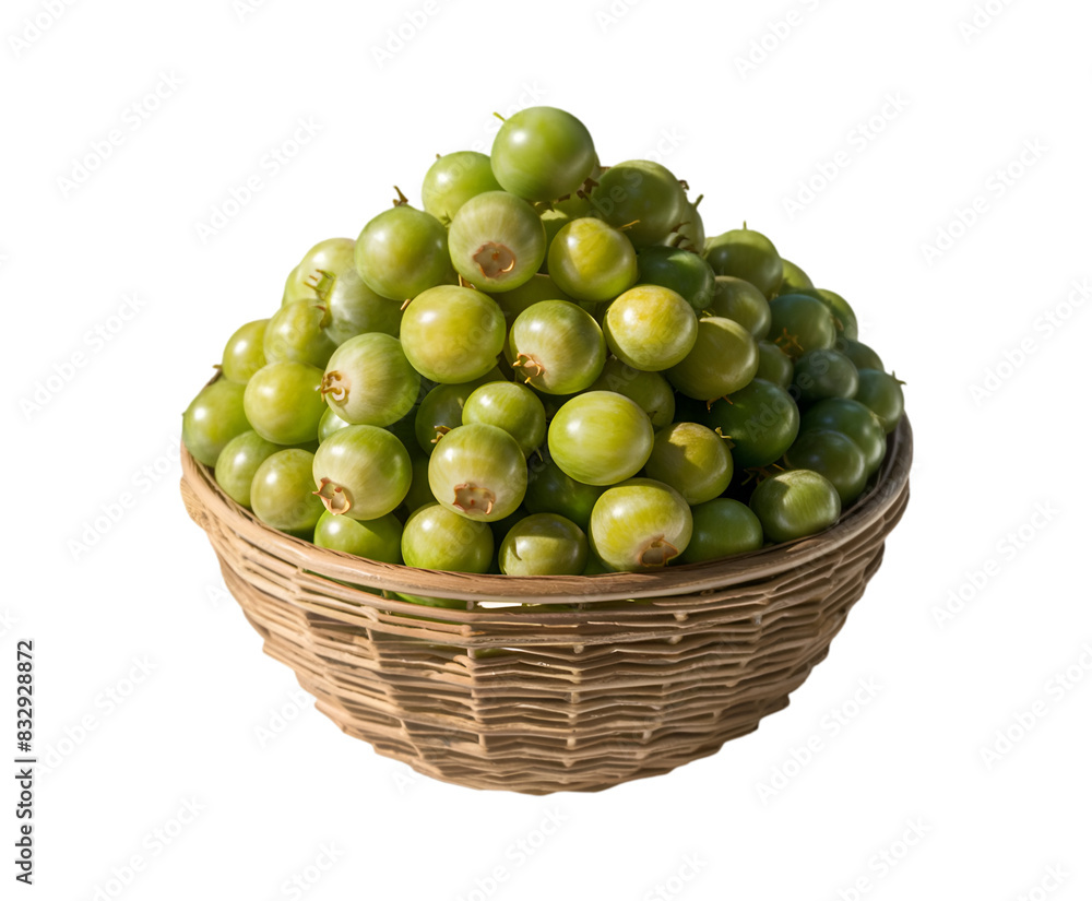 Amla Indian gooseberry fruits wooden with leaves isolated transparent background Ai generative. Amla Indian gooseberry fruits wooden with leaves isolated transparent background Ai generative.