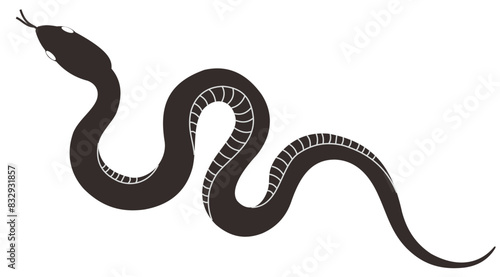 Vector snake silhouette isolated on a white background.