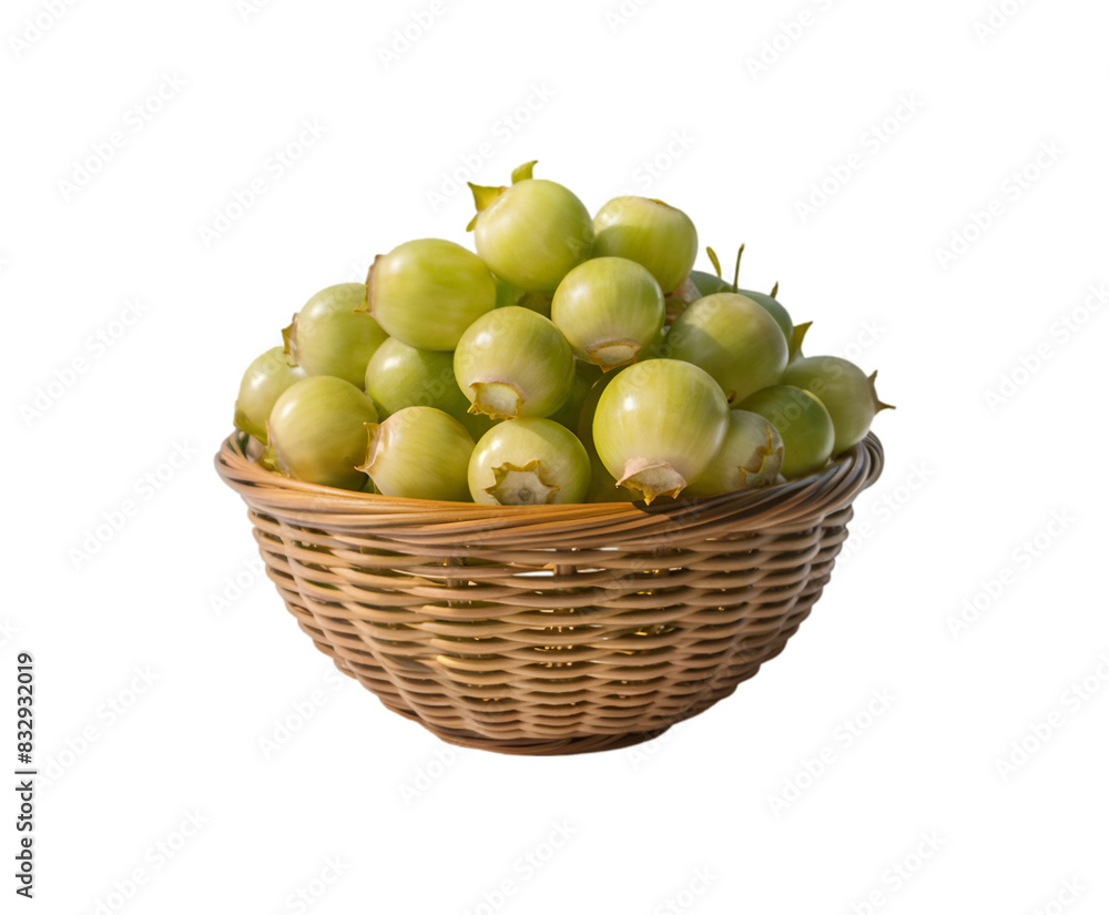 Amla Indian gooseberry fruits wooden with leaves isolated transparent background Ai generative. Amla Indian gooseberry fruits wooden with leaves isolated transparent background Ai generative.