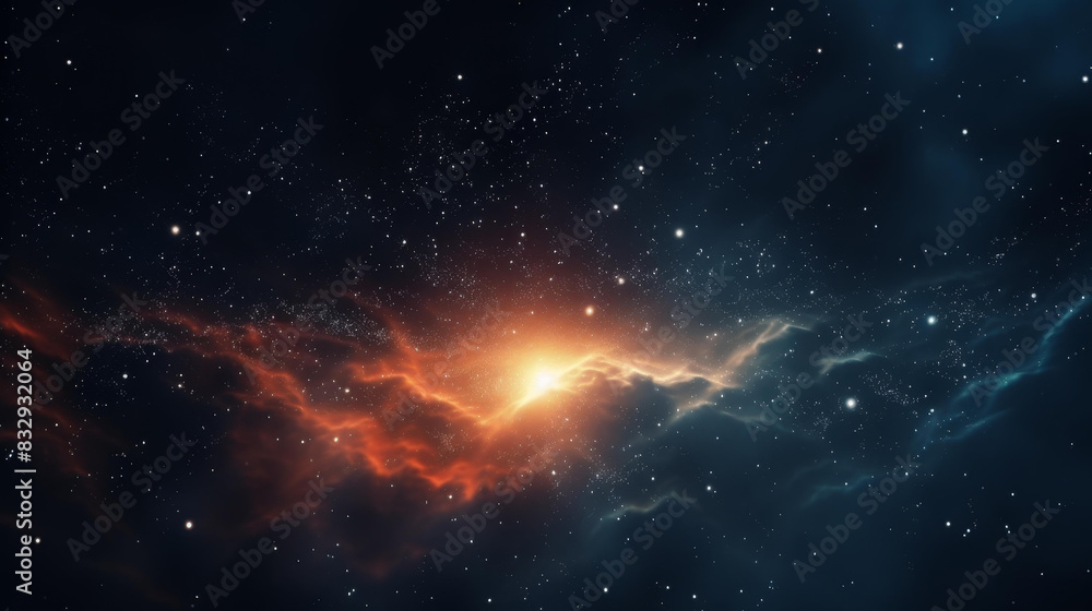 Fototapeta premium Transform your projects with a cosmic space background full of twinkling stars, colorful nebulae, and a surreal galactic wonder.
