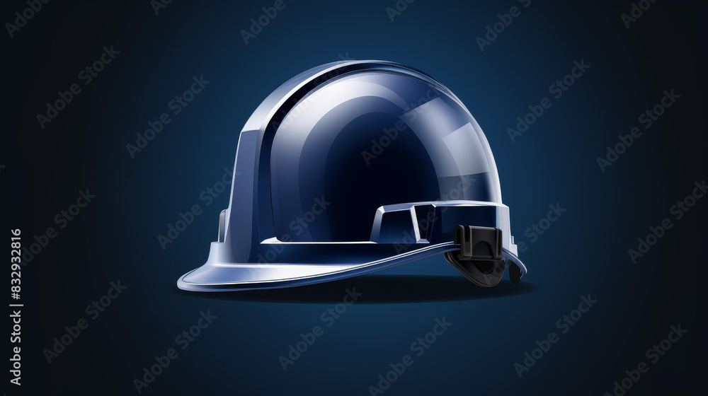 A detailed illustration showcasing a sturdy safety helmet with reflective stripes and durable design on a clean background. A detailed illustration showcasing a sturdy safety helmet with reflective stripes and durable design on a clean background.