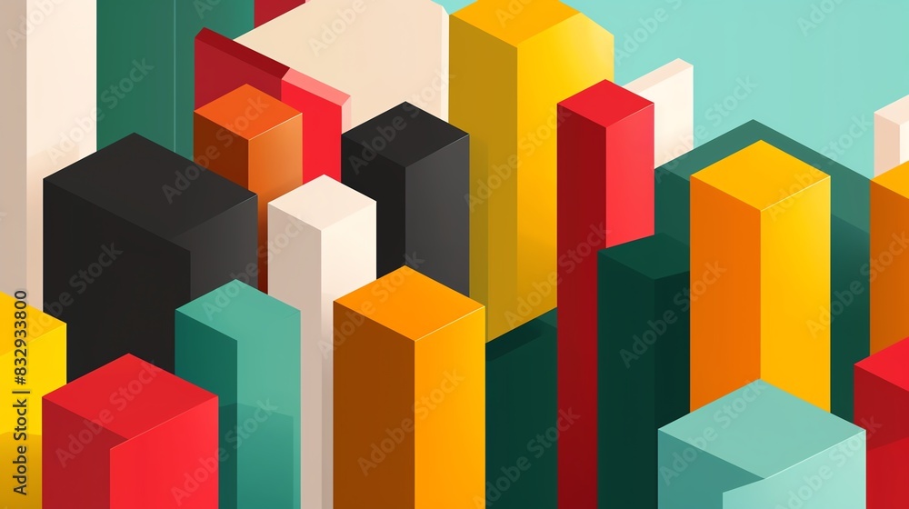 Abstract color blocks flat design side view bold cartoon drawing Complementary Color Scheme Abstract color blocks flat design side view bold cartoon drawing Complementary Color Scheme
