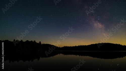Mesmerizing Night Sky Over Silent Lake, Canada - Timelapse