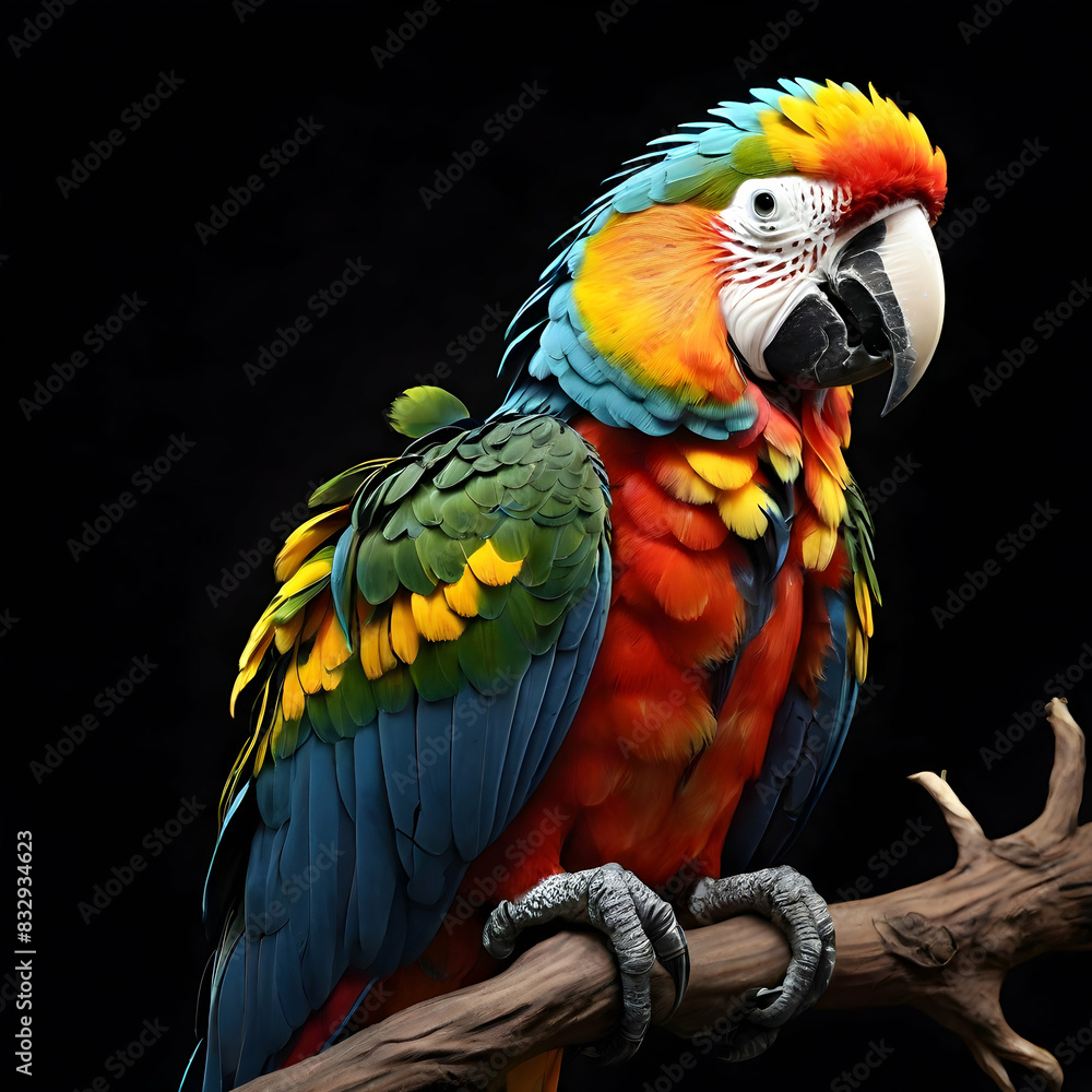 Fototapeta premium Beautiful Macaw Bird Realistic HD Quality 