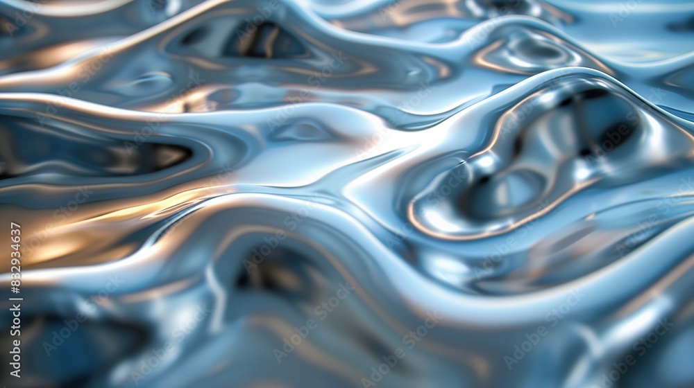 Fluid Metallic Abstract Surface. Smooth, fluid metallic surface with a glossy finish, creating an abstract and modern visual effect with reflective properties. Fluid Metallic Abstract Surface. Smooth, fluid metallic surface with a glossy finish, creating an abstract and modern visual effect with reflective properties.