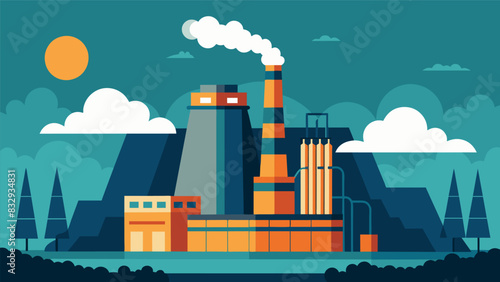 The coal furnace stands tall and proud a symbol of industrial progress and the driving force behind the economys growth.. Vector illustration