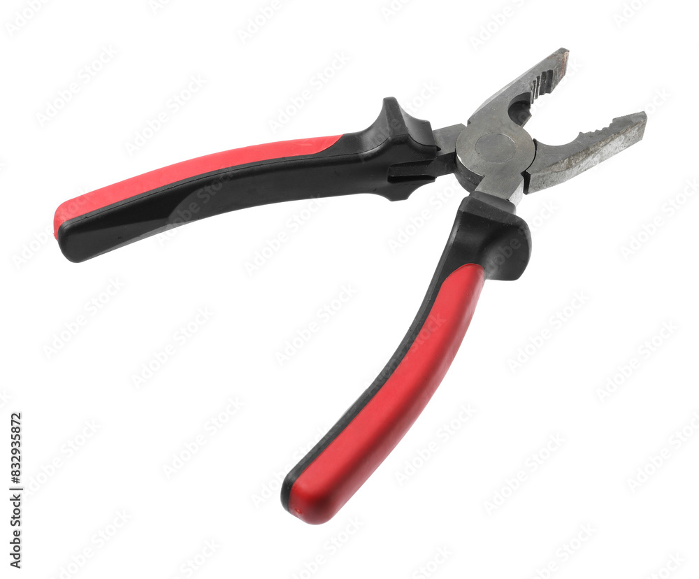 New combination pliers isolated on white. Construction tool