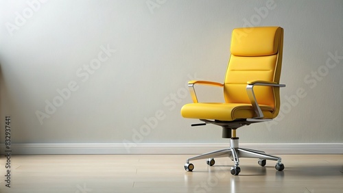 Yellow modern office chair in a minimalistic style