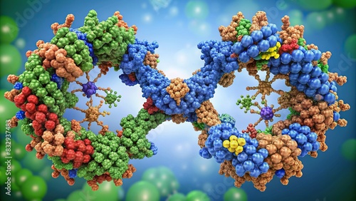Complex polypeptide building process in protein synthesis photo