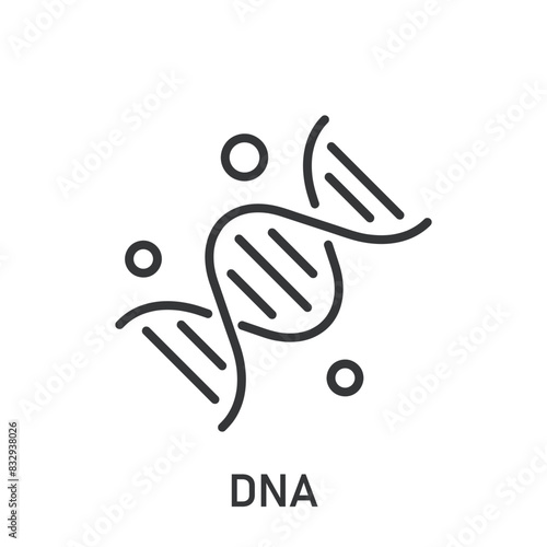 DNA icon. Line single icon on transparent background