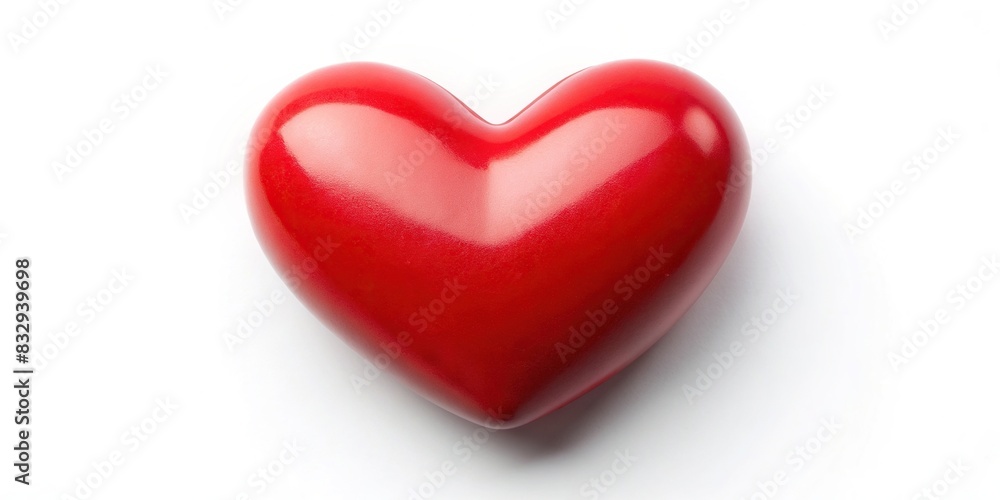 High quality stock photo of a single red heart symbol on white background