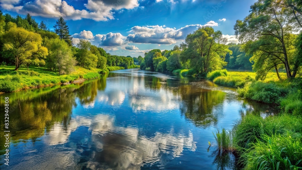 Peaceful view of a river in summer