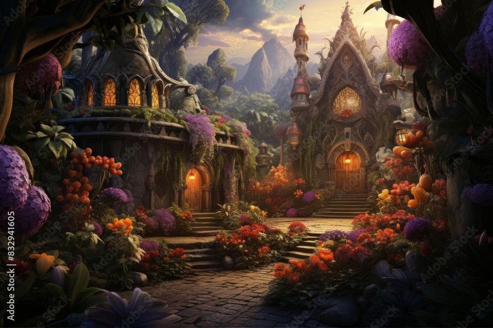 Fototapeta premium Tropical fruits - Generative AI