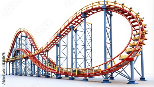 Rollercoaster isolated on background