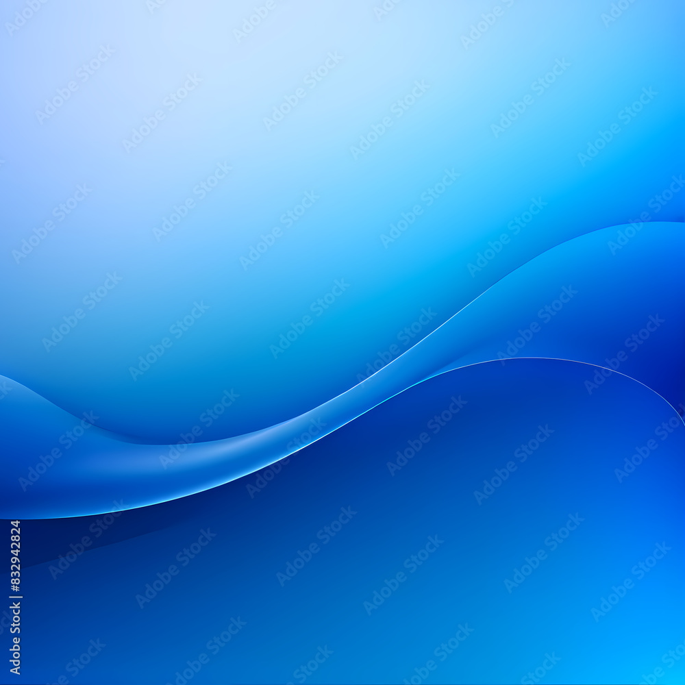 Obraz premium deep blue and light blue gradation background, wavy lines and gradations, dynamic shape