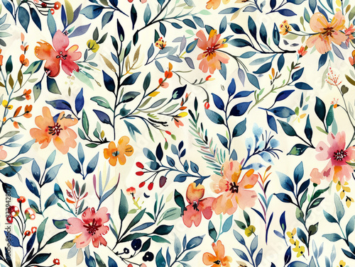 This image features a vibrant, watercolor floral pattern on a light background.