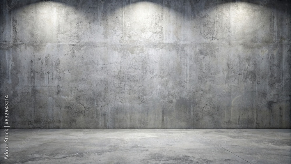 Empty gray wall interior studio with concrete background for editing products display