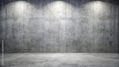 Empty gray wall interior studio with concrete background for editing products display photo