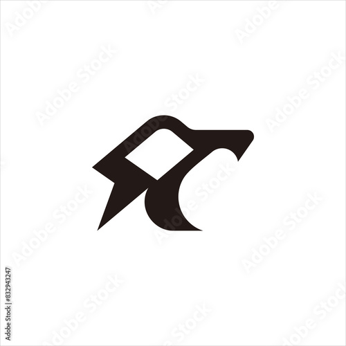 Unique and minimalist modern style eagle R letter logo