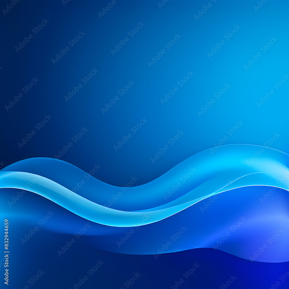 Fototapeta premium deep blue and light blue gradation background, wavy lines and gradations, dynamic shape