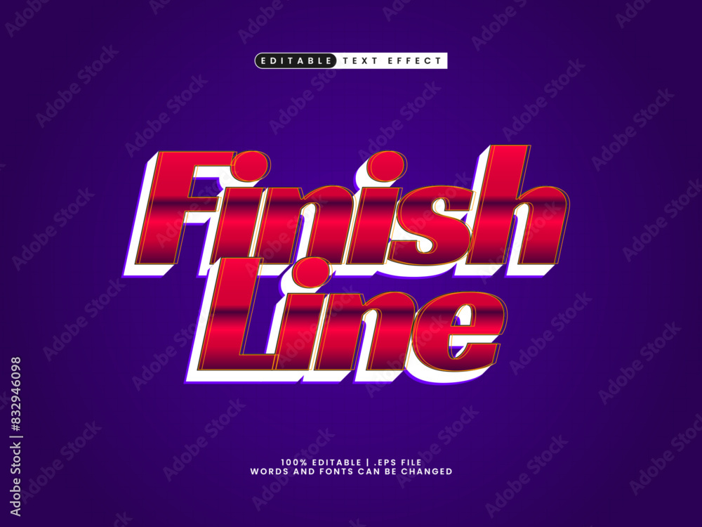 finish line editable text effect in simple and modern text style finish line editable text effect in simple and modern text style