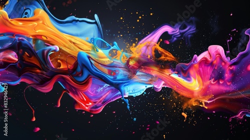 cool modern abstract wallpaper design of color splash waves  background