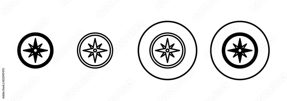 Compass icon vector isolated on white background. Compass vector icon Compass icon vector isolated on white background. Compass vector icon