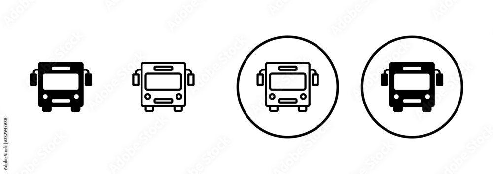 Bus Icon vector isolated on white background. Black bus vector icon Bus Icon vector isolated on white background. Black bus vector icon