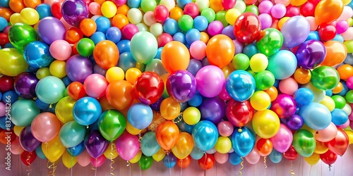 Vibrant balloon arrangement for a cheerful party backdrop