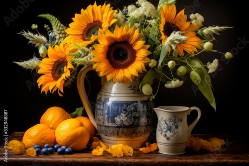 Wallpaper Mural Summer sunflowers - Generative AI Torontodigital.ca