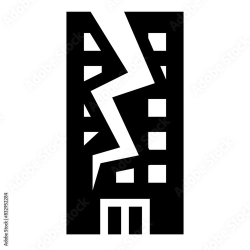 the building was destroyed by the earthquake icon