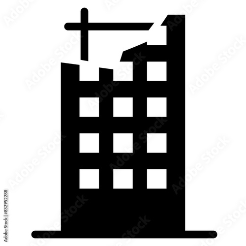 the building was destroyed by the earthquake icon
