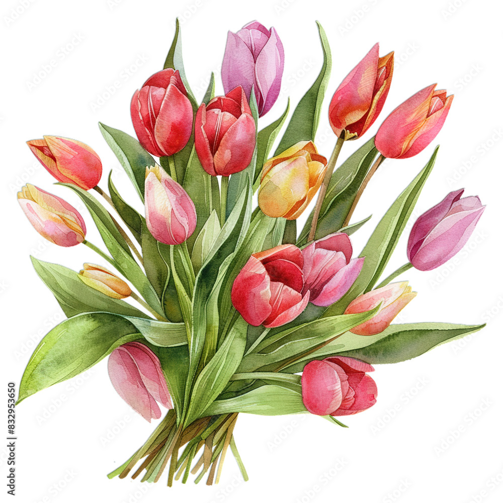 Obraz premium bouquet of pink tulips