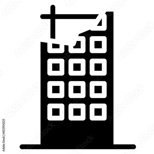 the building was destroyed by the earthquake icon