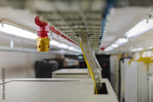 Clean agent fire suppression system used in data centers, backup battery rooms, electrical rooms (under 400 volts), sub-floors or tape storage libraries.
