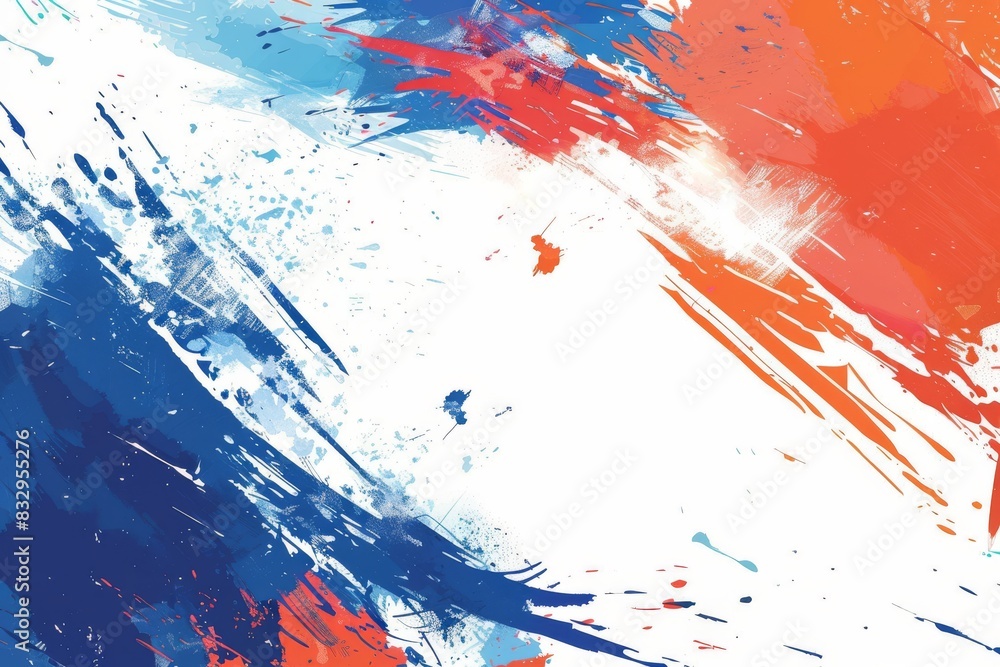 French flag illustration with brush strokes and paint splashes. French flag illustration with brush strokes and paint splashes.