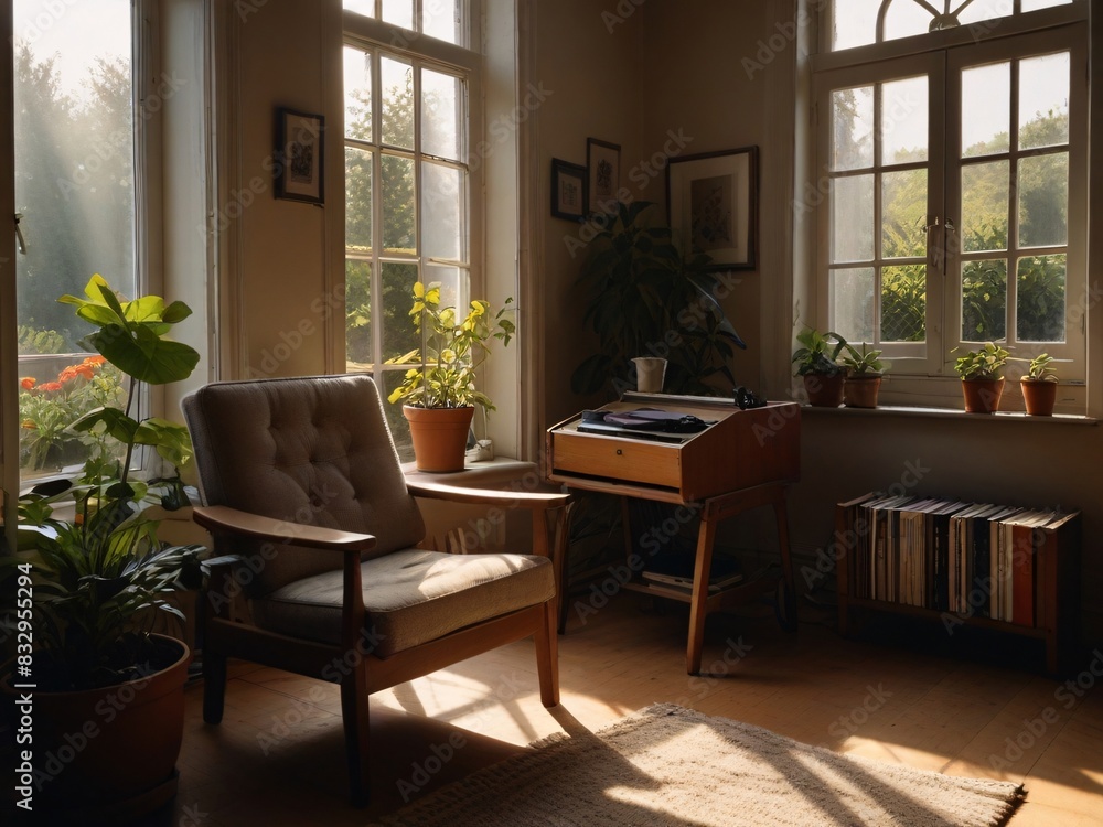living room interior with light from window living room interior with light from window
