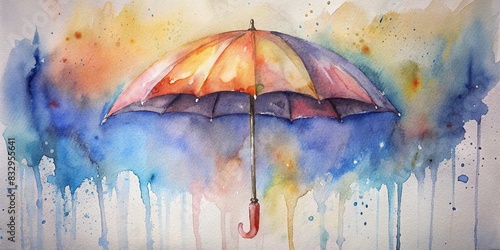 Watercolor of an umbrella representing umbrella insurance photo